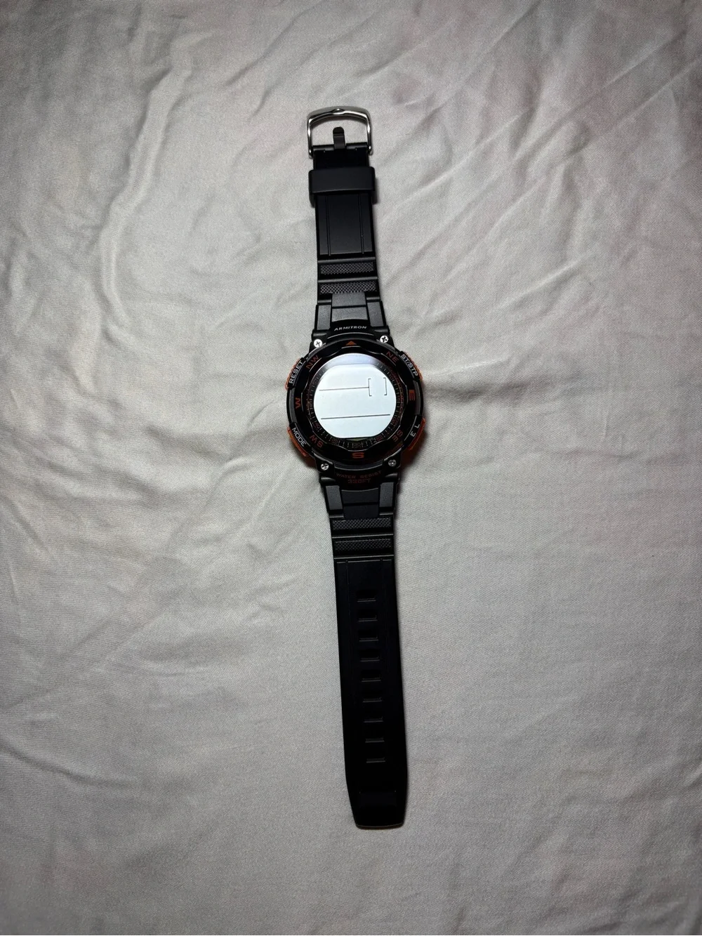 Armitron Black Sport Digital Watch with Orange Accent